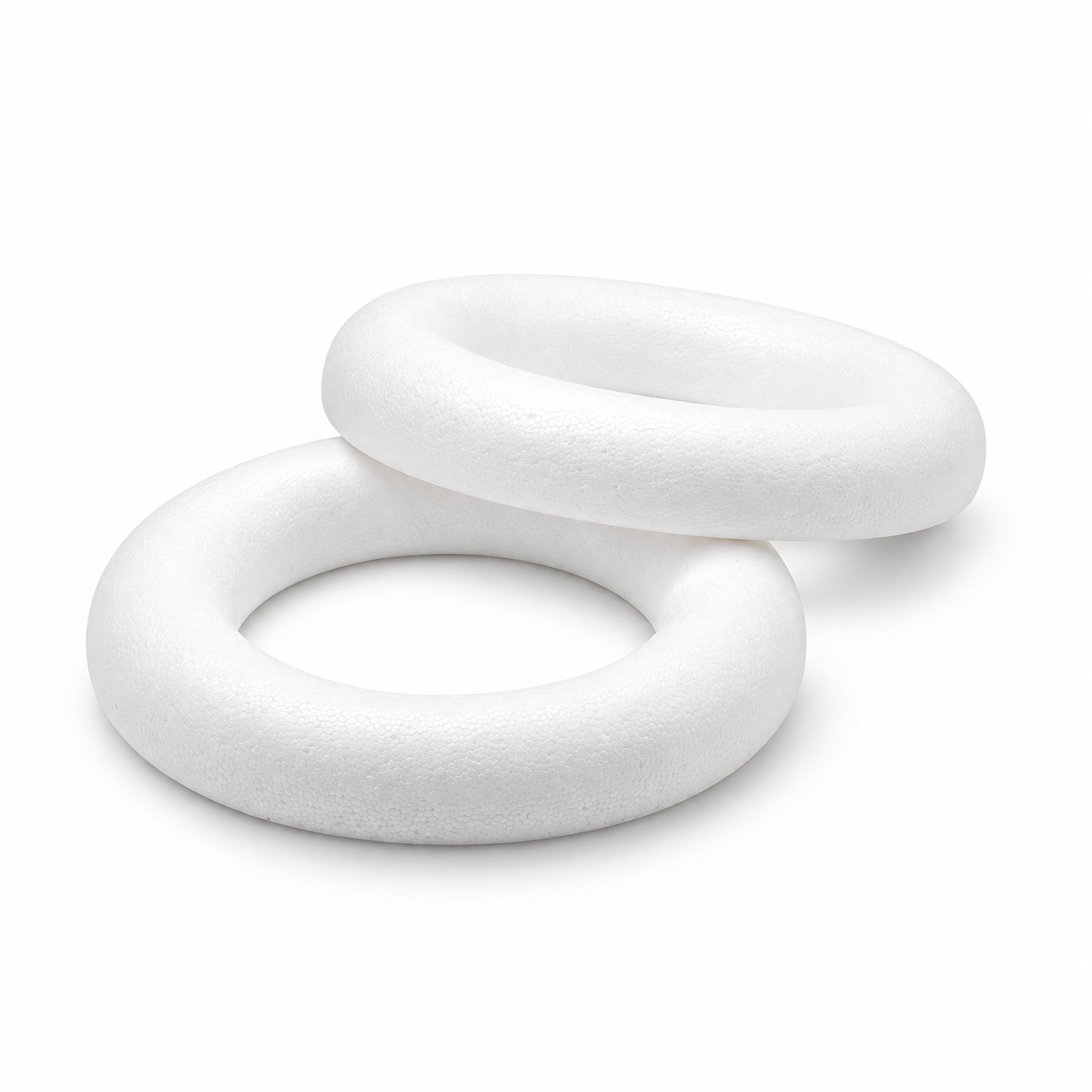 White polystyrene wreath base