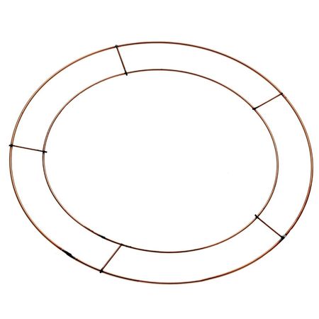 Copper-coloured flat wire wreath frame