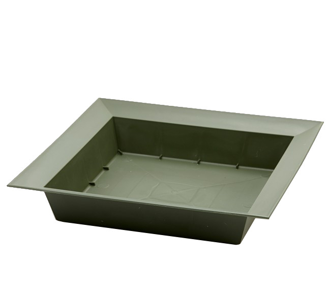 Large Square Designer Bowl Dark Green Plastic Vases